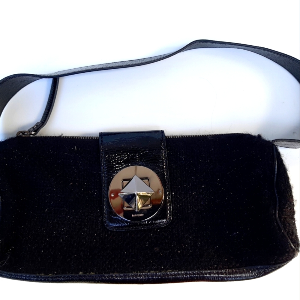 Kate Spade Wool Small Hobo Purse Handbag Shoulder